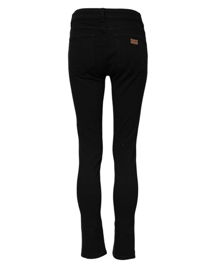 Dolce &amp; Gabbana Black Skinny Cotton Mid Waisted Denim Jeans