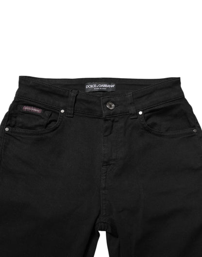 Dolce &amp; Gabbana Black Skinny Cotton Mid Waisted Denim Jeans