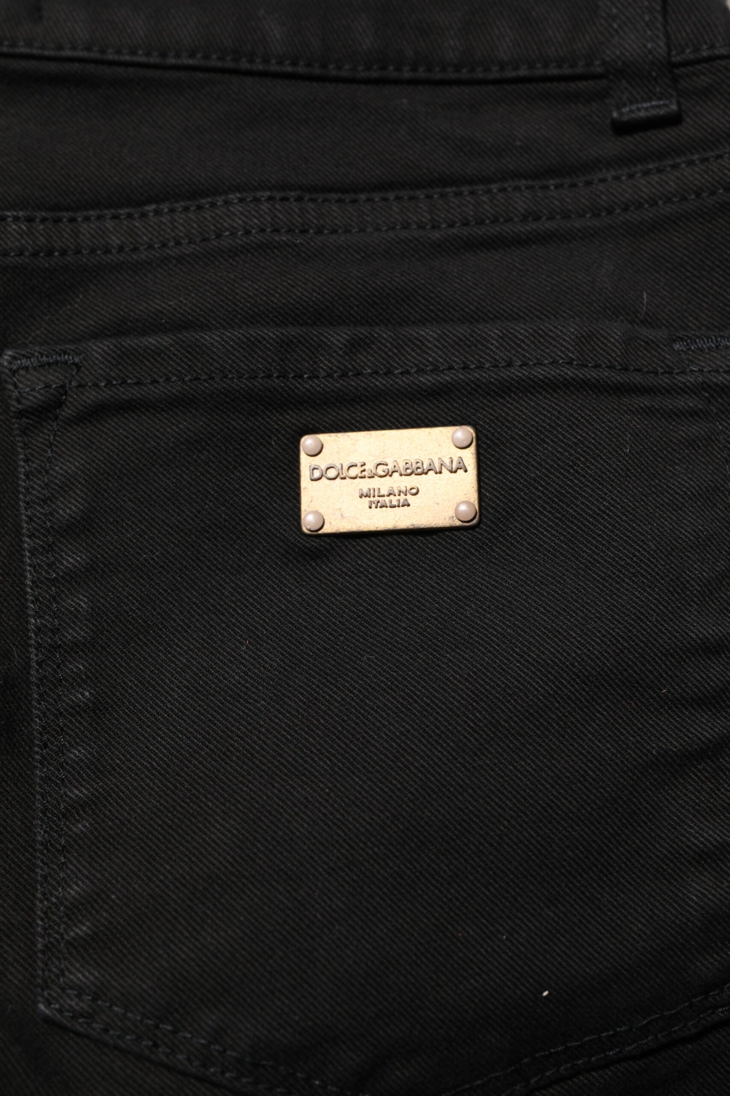 Dolce &amp; Gabbana Black Skinny Cotton Mid Waisted Denim Jeans