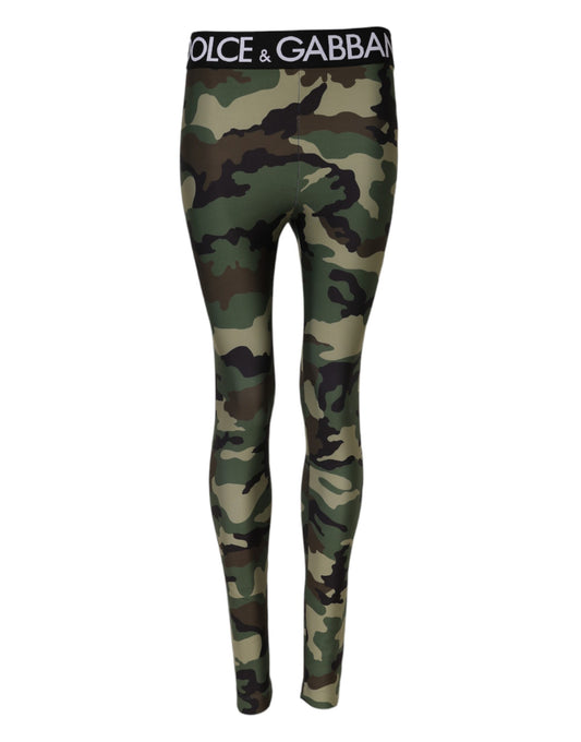 Dolce &amp; Gabbana Multicolor Camouflage DG Waist Leggings Pants