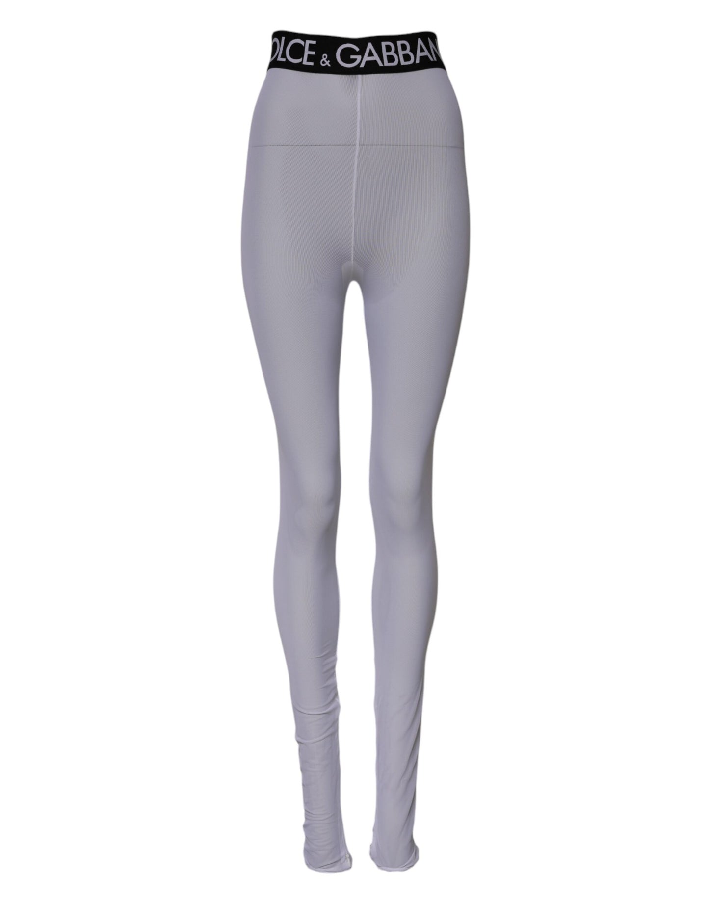 Dolce &amp; Gabbana Gray Nylon DG Logo Mid Waisted Leggings Pants