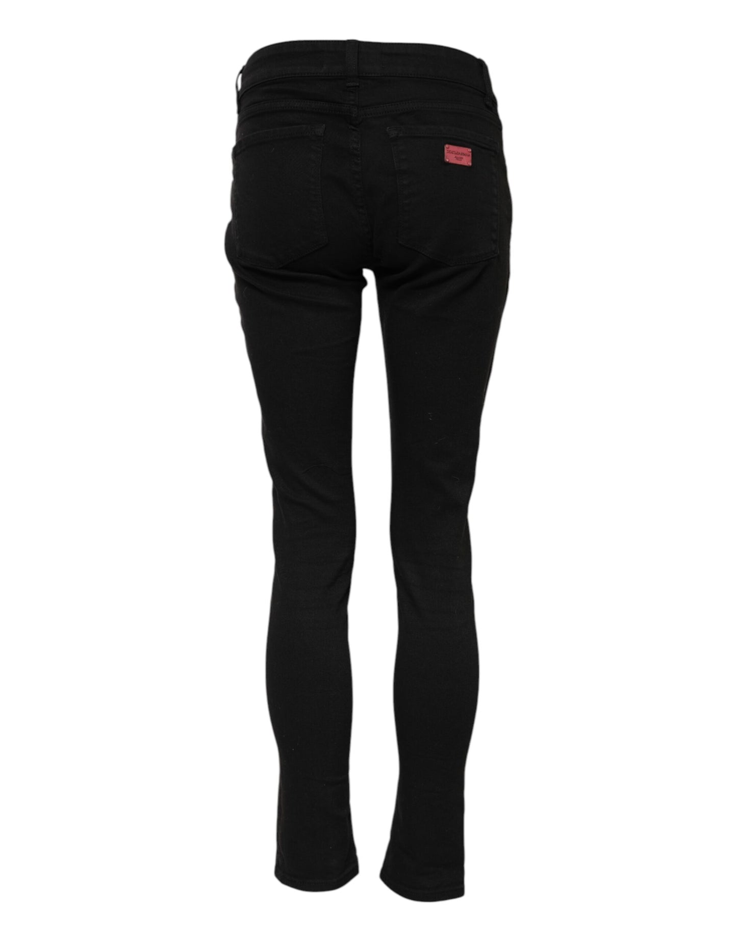 Dolce &amp; Gabbana Black Skinny Cotton Mid Waisted Denim Jeans