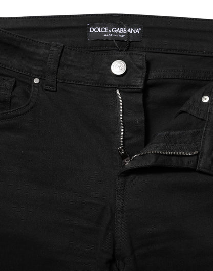 Dolce &amp; Gabbana Black Skinny Cotton Mid Waisted Denim Jeans