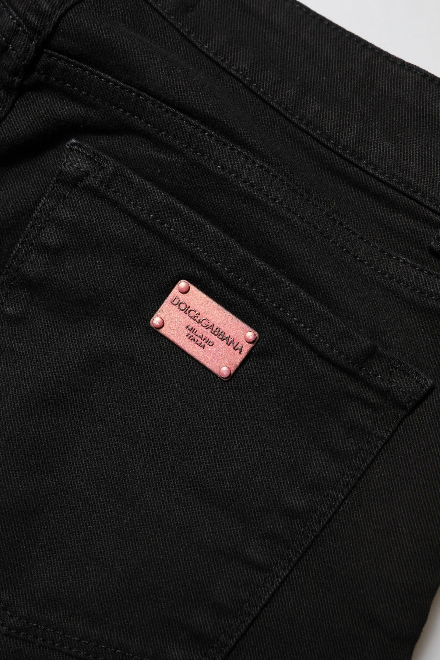 Dolce &amp; Gabbana Black Skinny Cotton Mid Waisted Denim Jeans