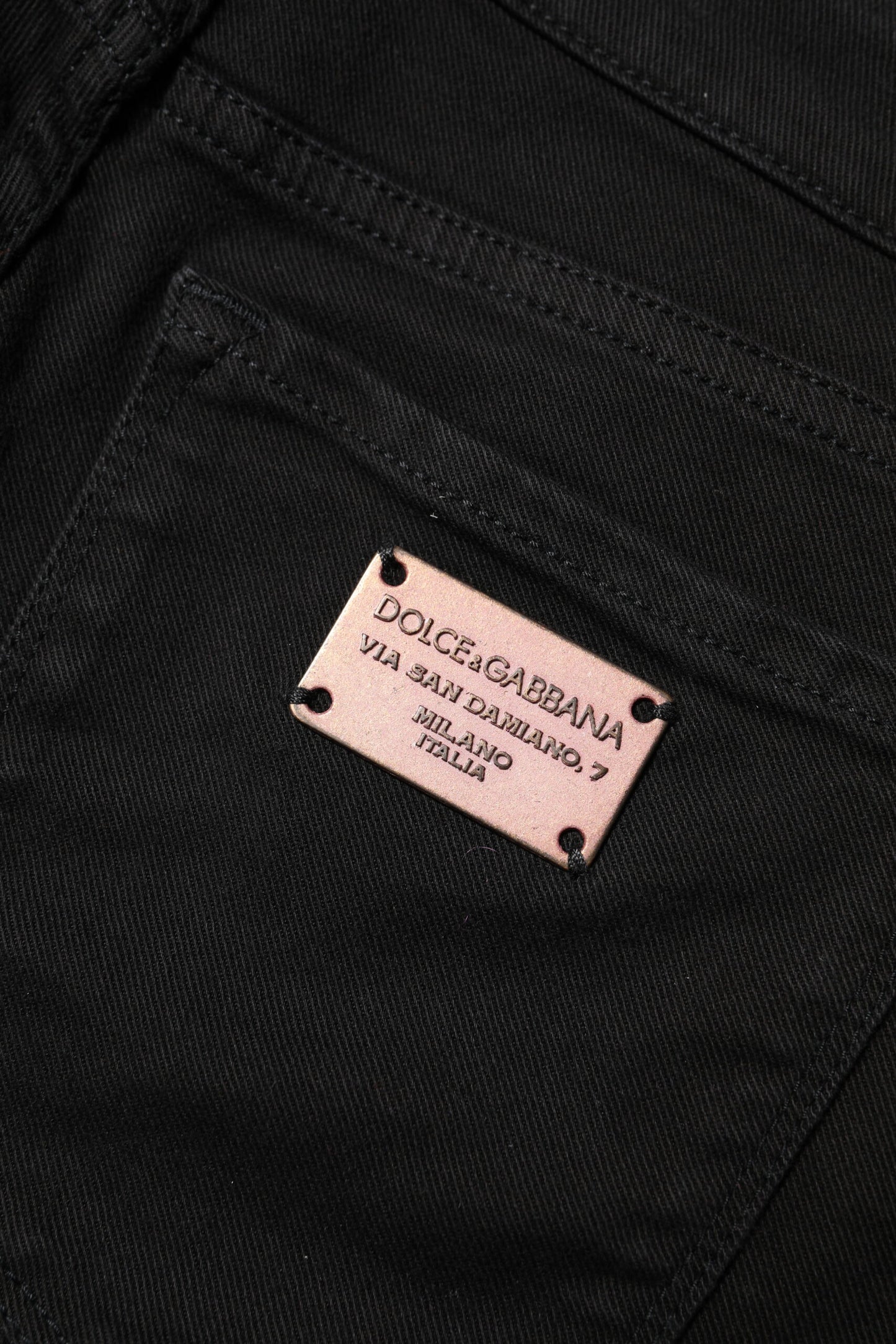 Dolce &amp; Gabbana Black Cotton Skinny Mid Waisted Denim Jeans