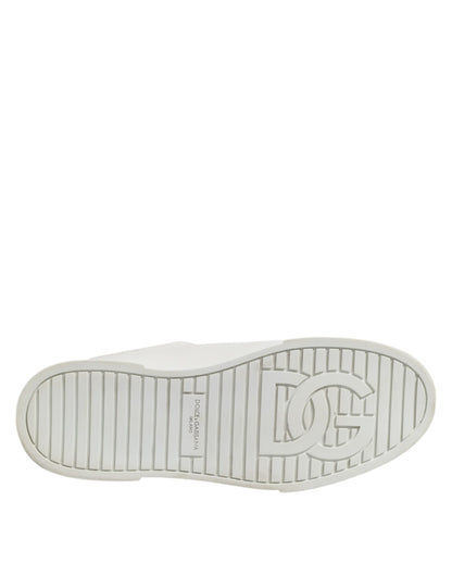 Dolce & Gabbana White Logo Lace Up Low Top Men Sneakers Shoes