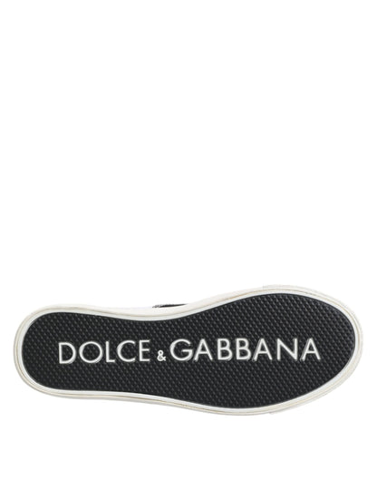 Dolce & Gabbana Black Cotton Canvas Lace Up Men Sneakers Shoes