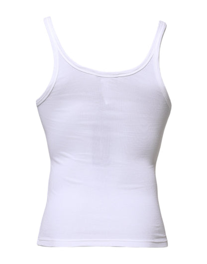 Dolce &amp; Gabbana White Sleeveless Round Neck Men Tank T-shirt