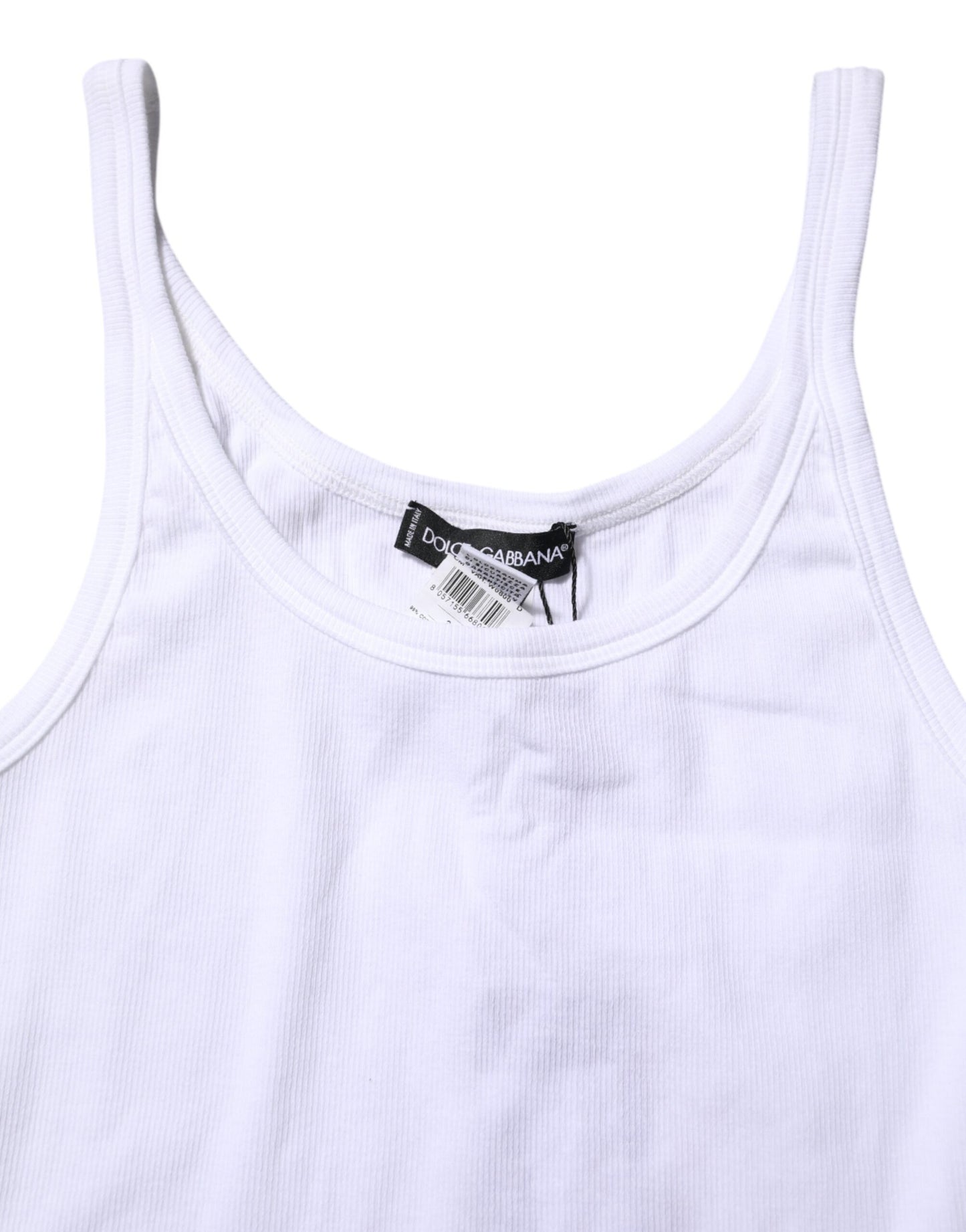 Dolce &amp; Gabbana White Sleeveless Round Neck Men Tank T-shirt