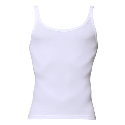 Dolce &amp; Gabbana White Sleeveless Round Neck Men Tank T-shirt