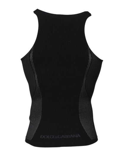 Dolce &amp; Gabbana Black Nylon Sleeveless Underwear Tank T-shirt