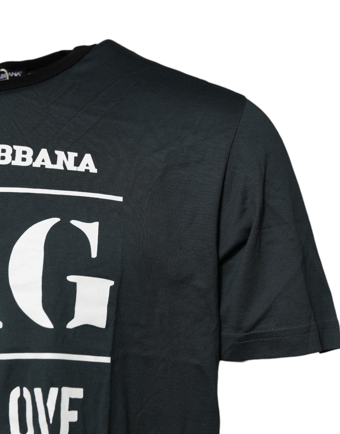 Dolce &amp; Gabbana Black Cotton Printed Short Sleeves T-shirt