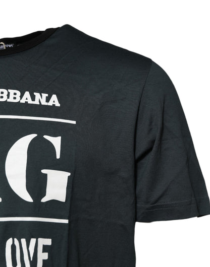 Dolce &amp; Gabbana Black Cotton Printed Short Sleeves T-shirt