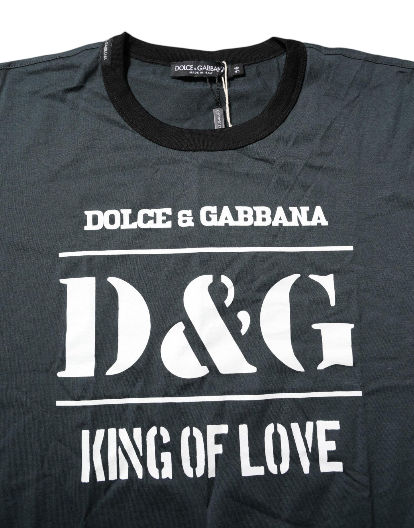 Dolce &amp; Gabbana Black Cotton Printed Short Sleeves T-shirt