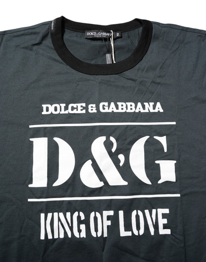 Dolce &amp; Gabbana Black Cotton Printed Short Sleeves T-shirt