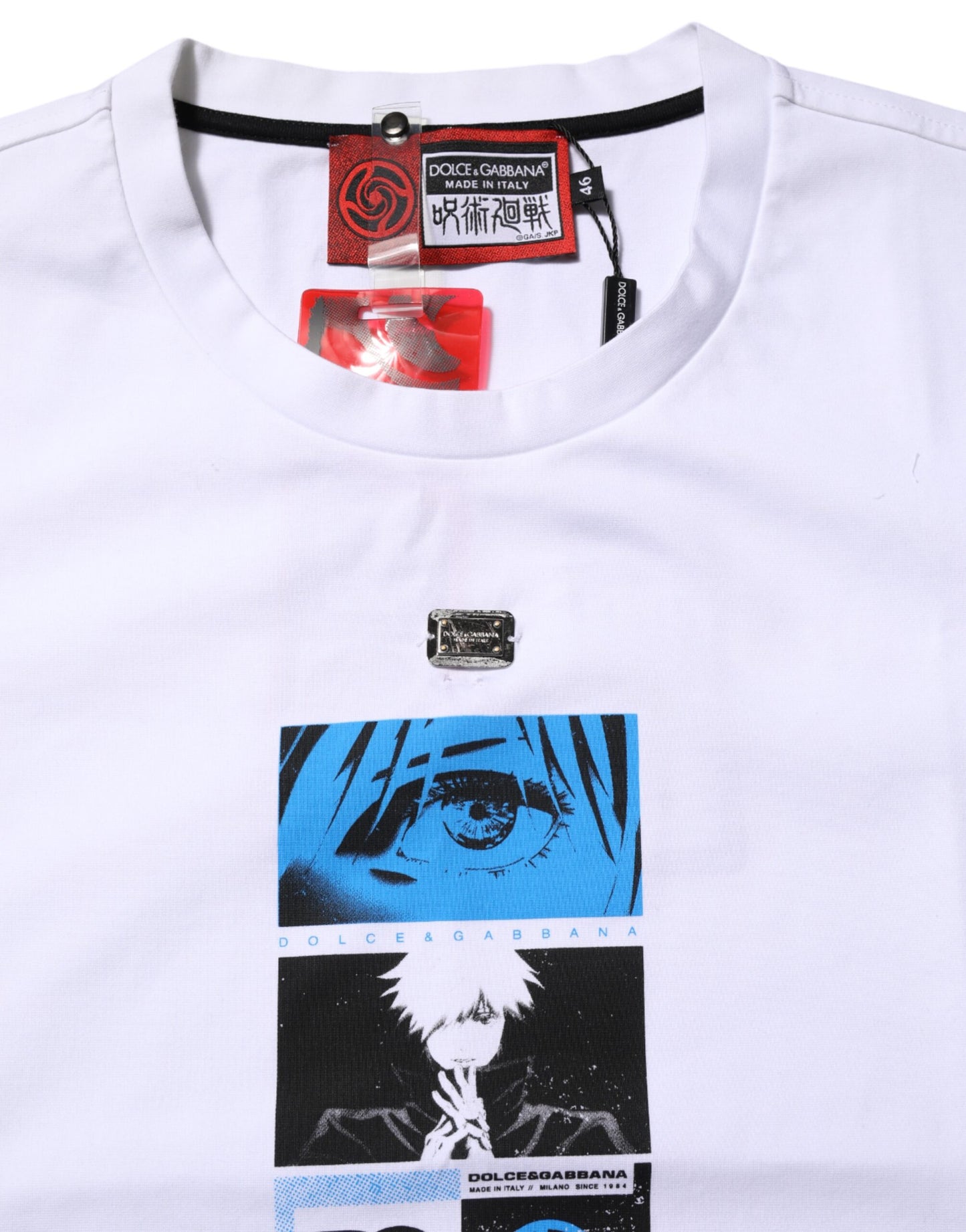 Dolce &amp; Gabbana White Cotton Crew Neck Graphic Print T-shirt