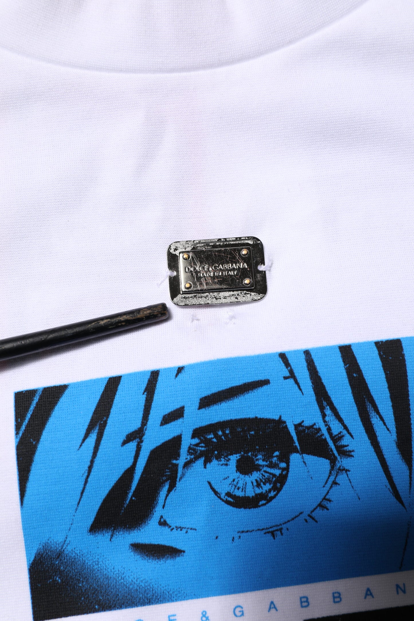 Dolce &amp; Gabbana White Cotton Crew Neck Graphic Print T-shirt
