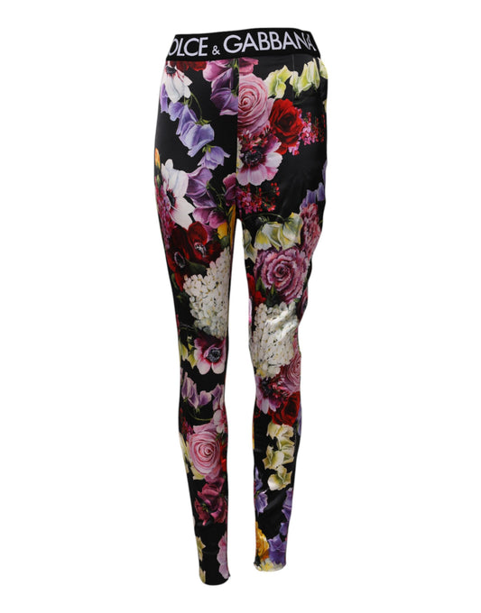 Dolce &amp; Gabbana Multicolor Floral Legging Stretch Waist Pants