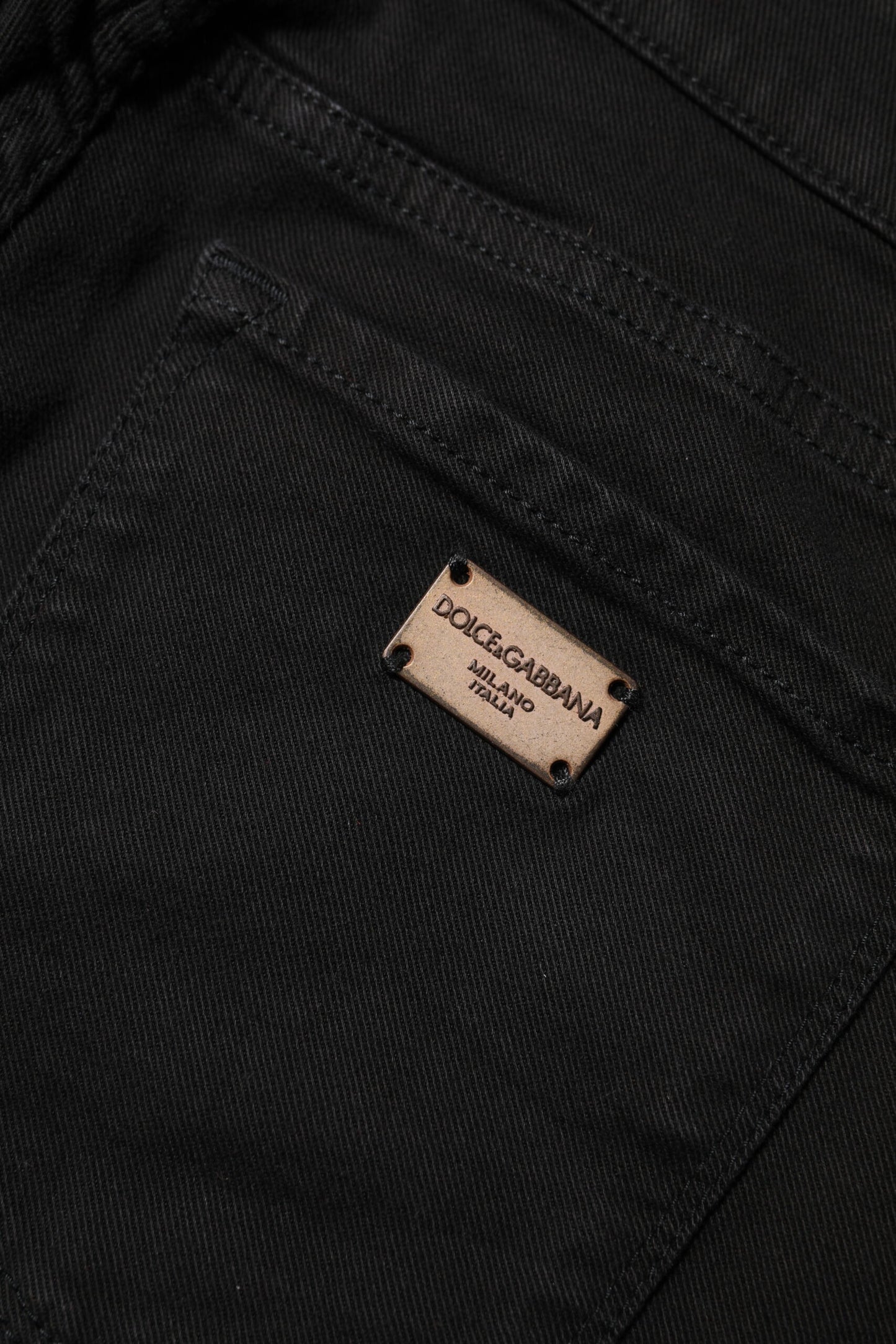 Dolce &amp; Gabbana Black Cotton Skinny Mid Waist Denim Jeans