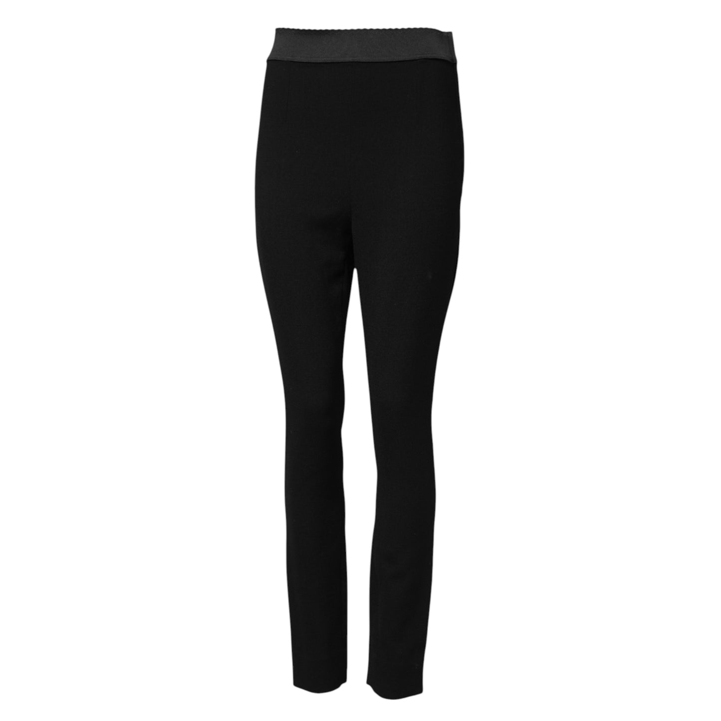 Dolce &amp; Gabbana Black Wool Leggings Stretch Pants
