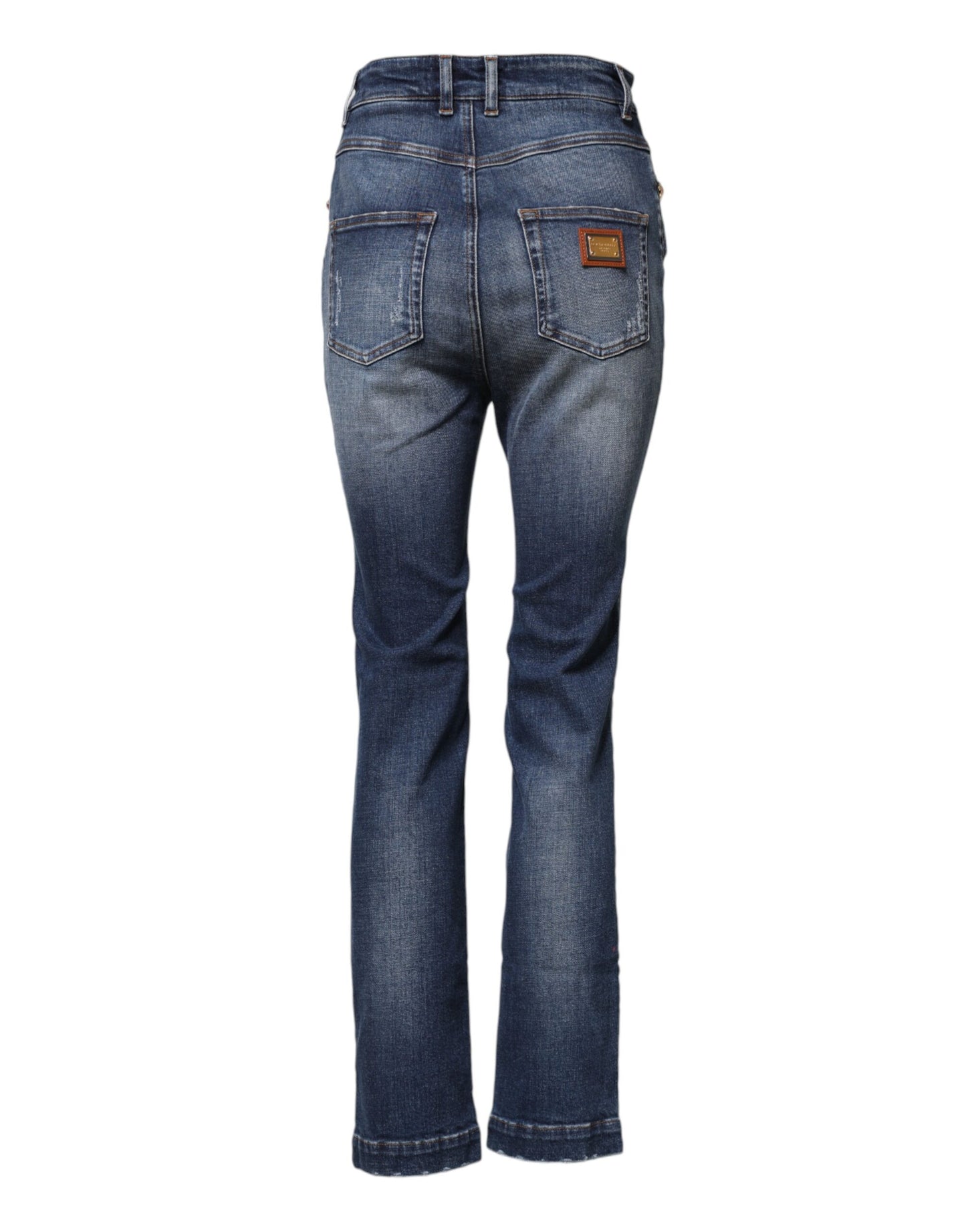 Dolce &amp; Gabbana Blue Rhinestone Embellished Denim Jeans
