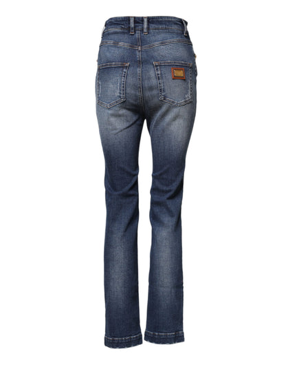 Dolce &amp; Gabbana Blue Rhinestone Embellished Denim Jeans