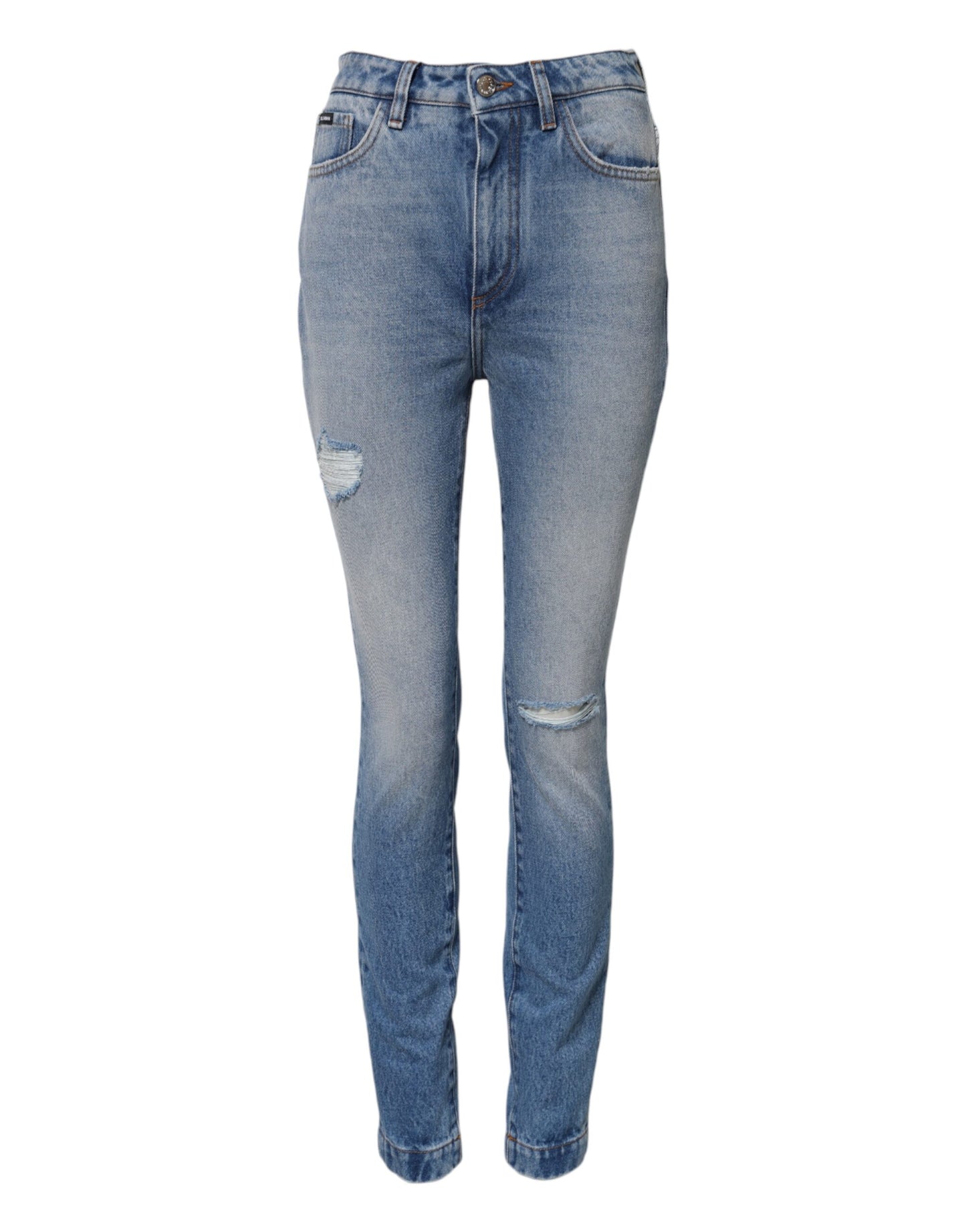 Dolce &amp; Gabbana Blue Washed Skinny High Waist Denim Jeans