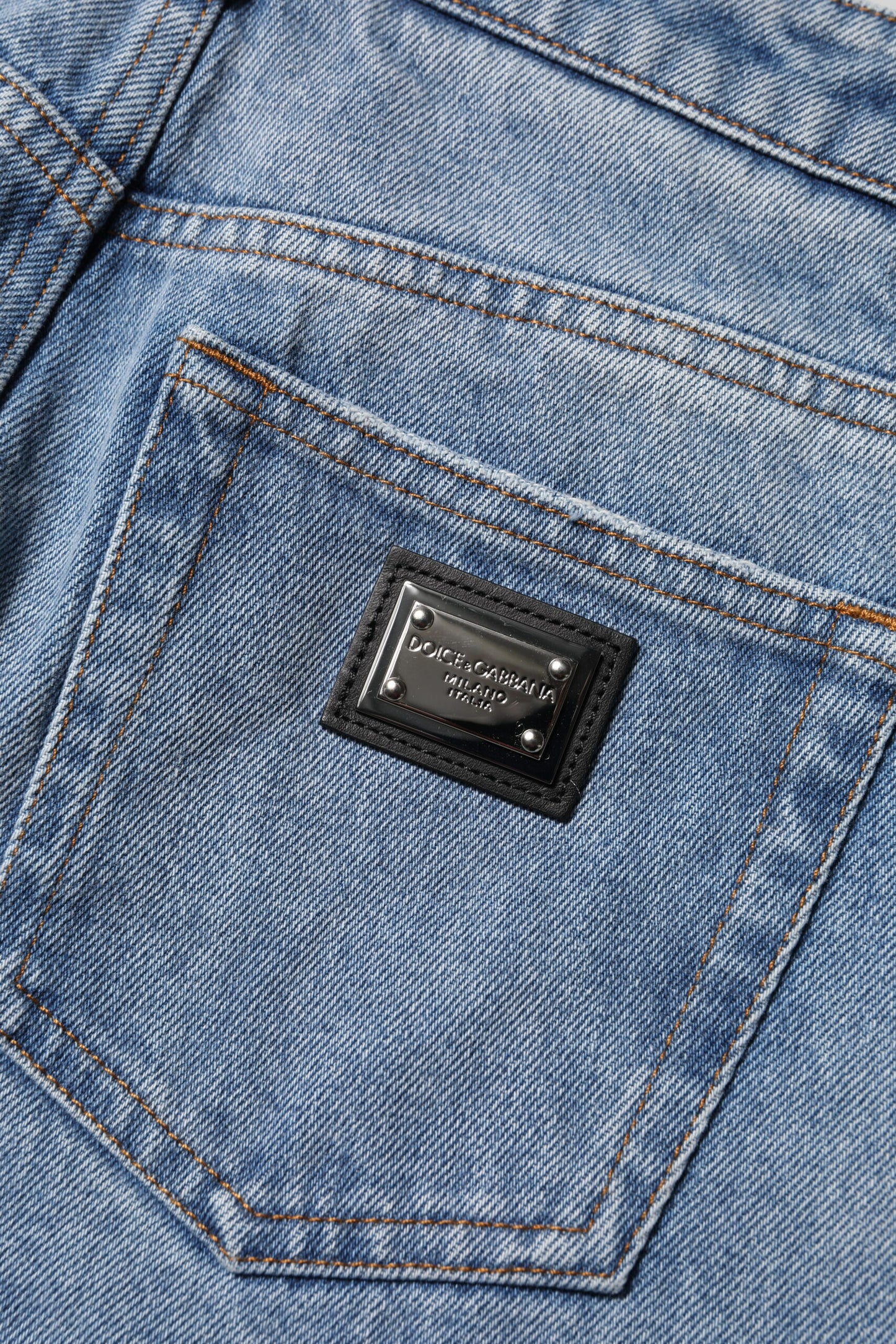 Dolce &amp; Gabbana Blue Washed Skinny High Waist Denim Jeans