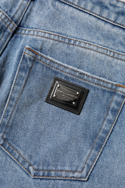 Dolce &amp; Gabbana Blue Washed Skinny High Waist Denim Jeans