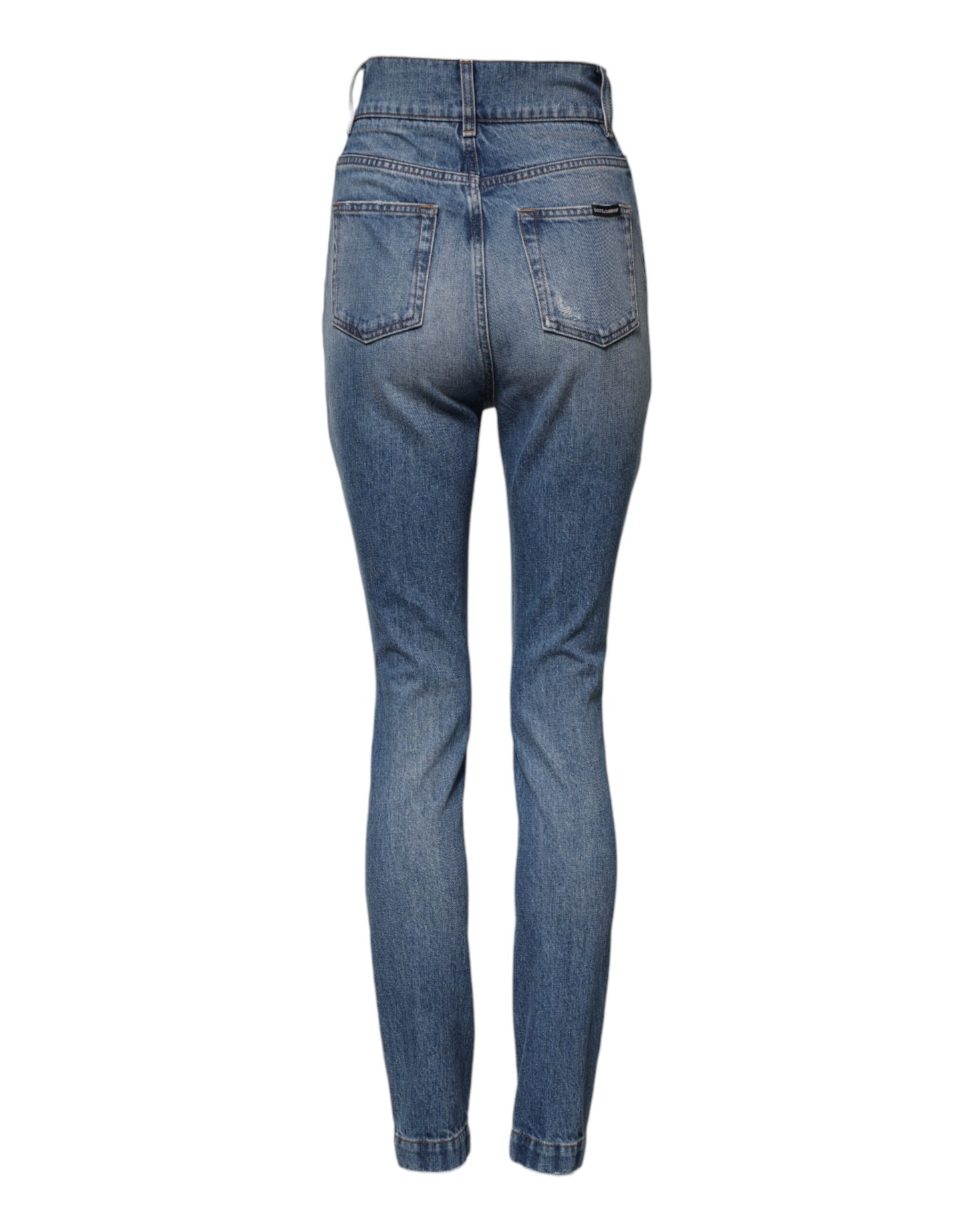 Dolce &amp; Gabbana Blue Washed Skinny High Waist Denim Jeans