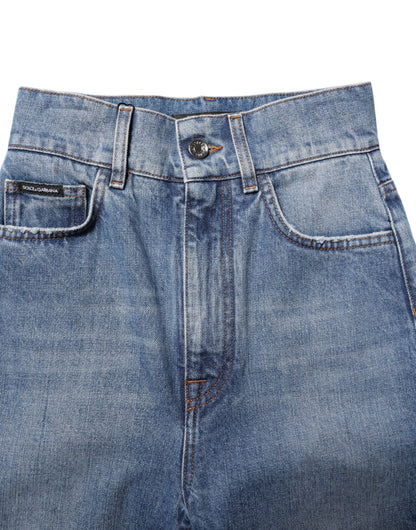 Dolce &amp; Gabbana Blue Washed Skinny High Waist Denim Jeans