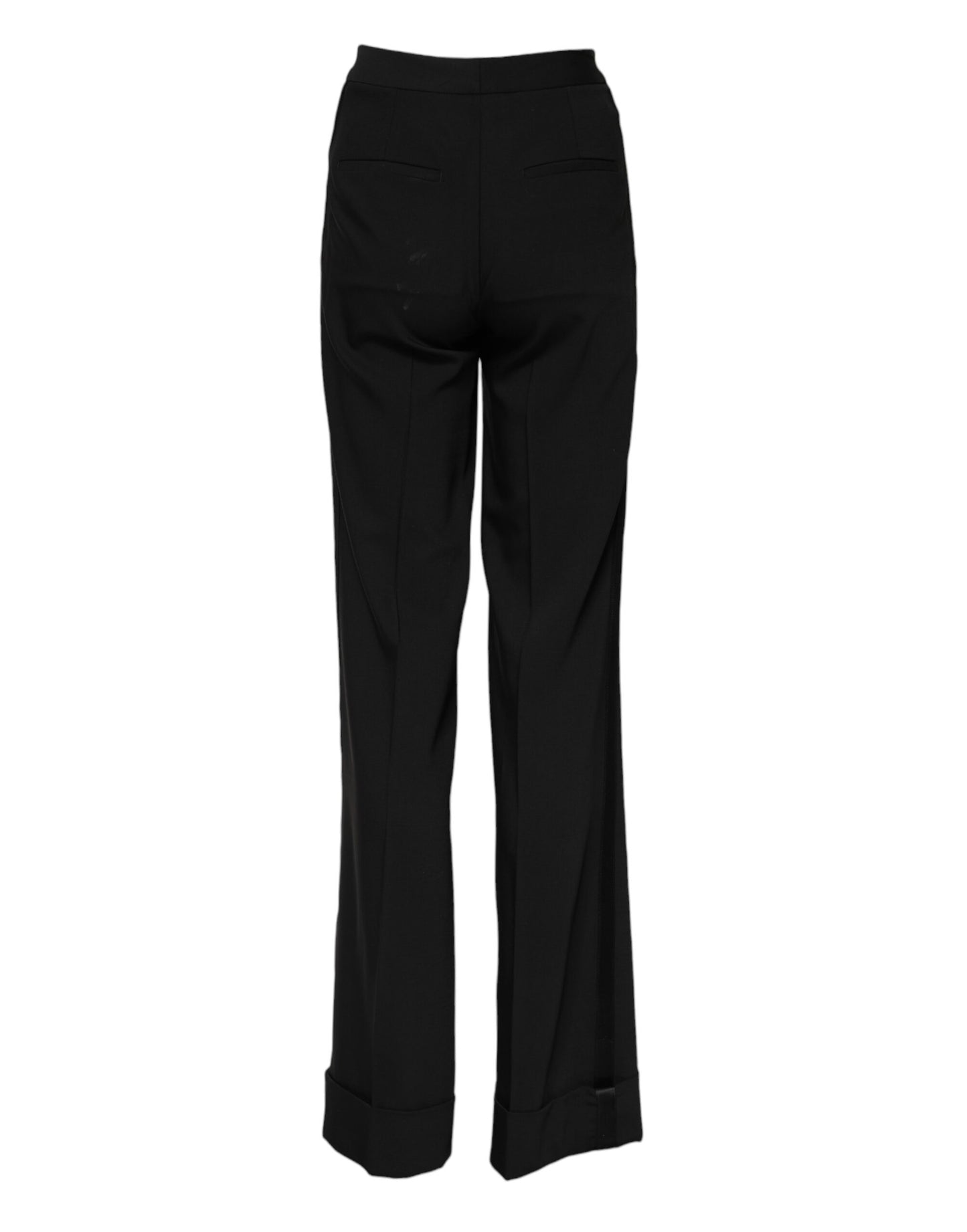 Dolce &amp; Gabbana Black Wool High Waist Flared Pants