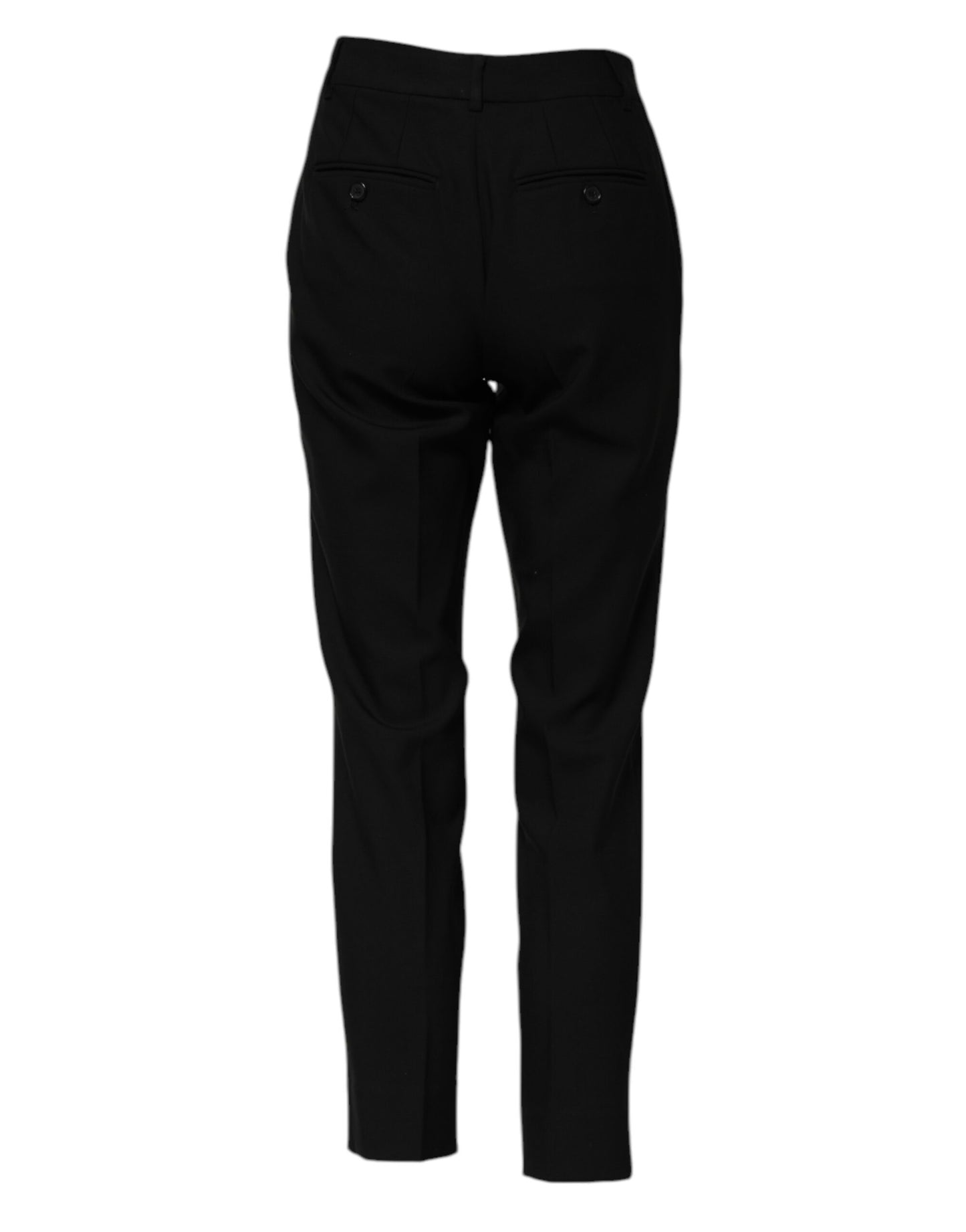 Dolce &amp; Gabbana Black Wool High Waist Tapered Pants