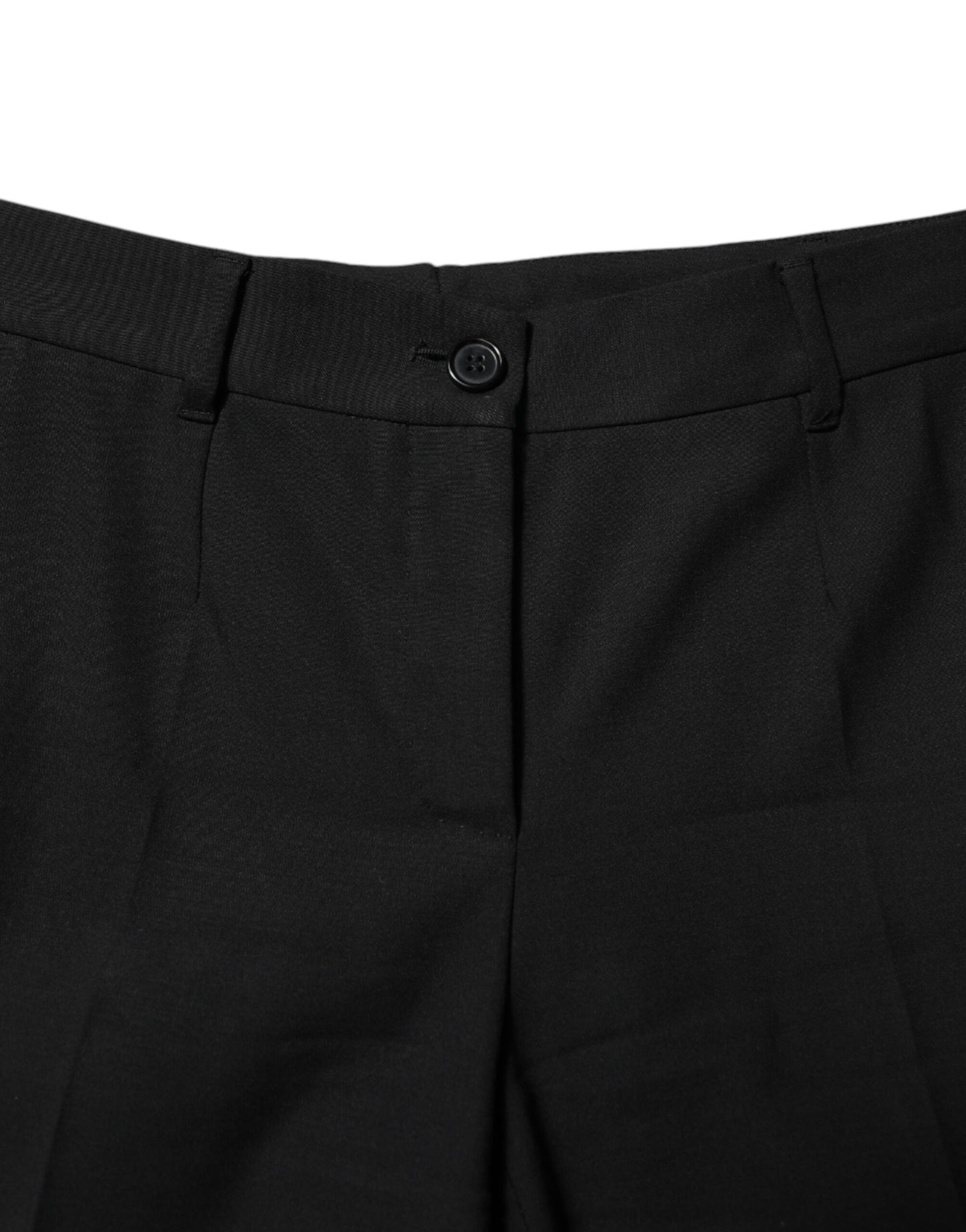 Dolce &amp; Gabbana Black Wool High Waist Tapered Pants