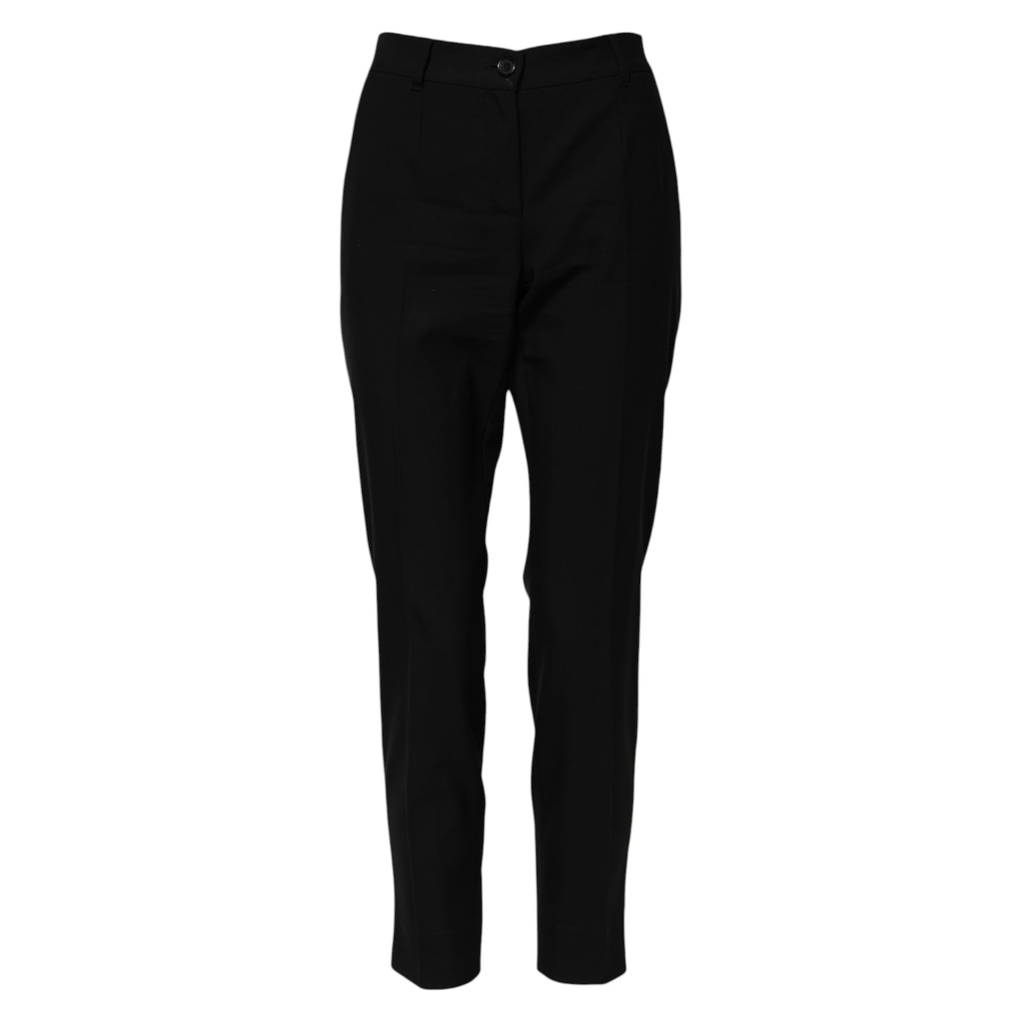Dolce &amp; Gabbana Black Wool High Waist Tapered Pants