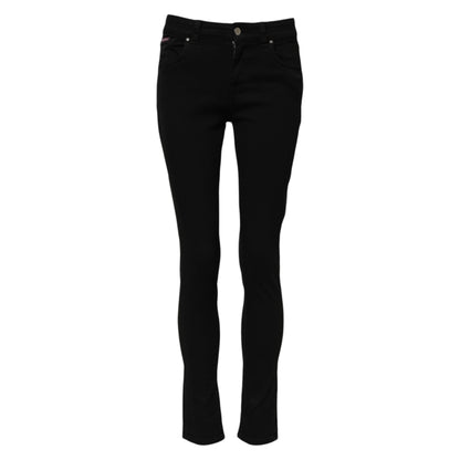 Dolce &amp; Gabbana Black Cotton Skinny Mid Waist Denim Jeans