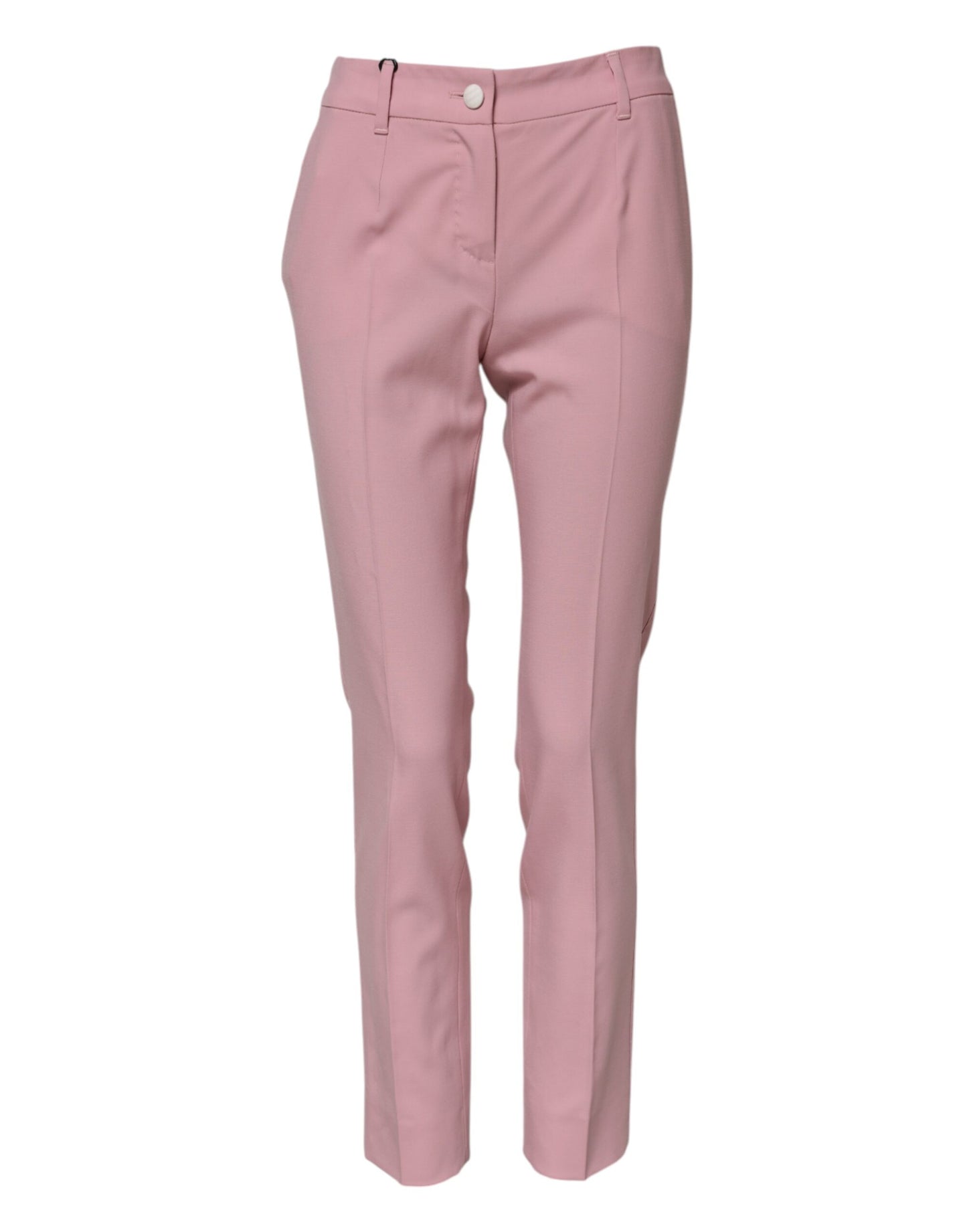 Dolce &amp; Gabbana Pink Wool High Waist Tapered Pants