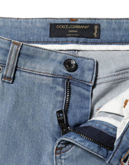 Dolce &amp; Gabbana Blue Cotton PRETTY MidWaist Skinny Denim Jeans 