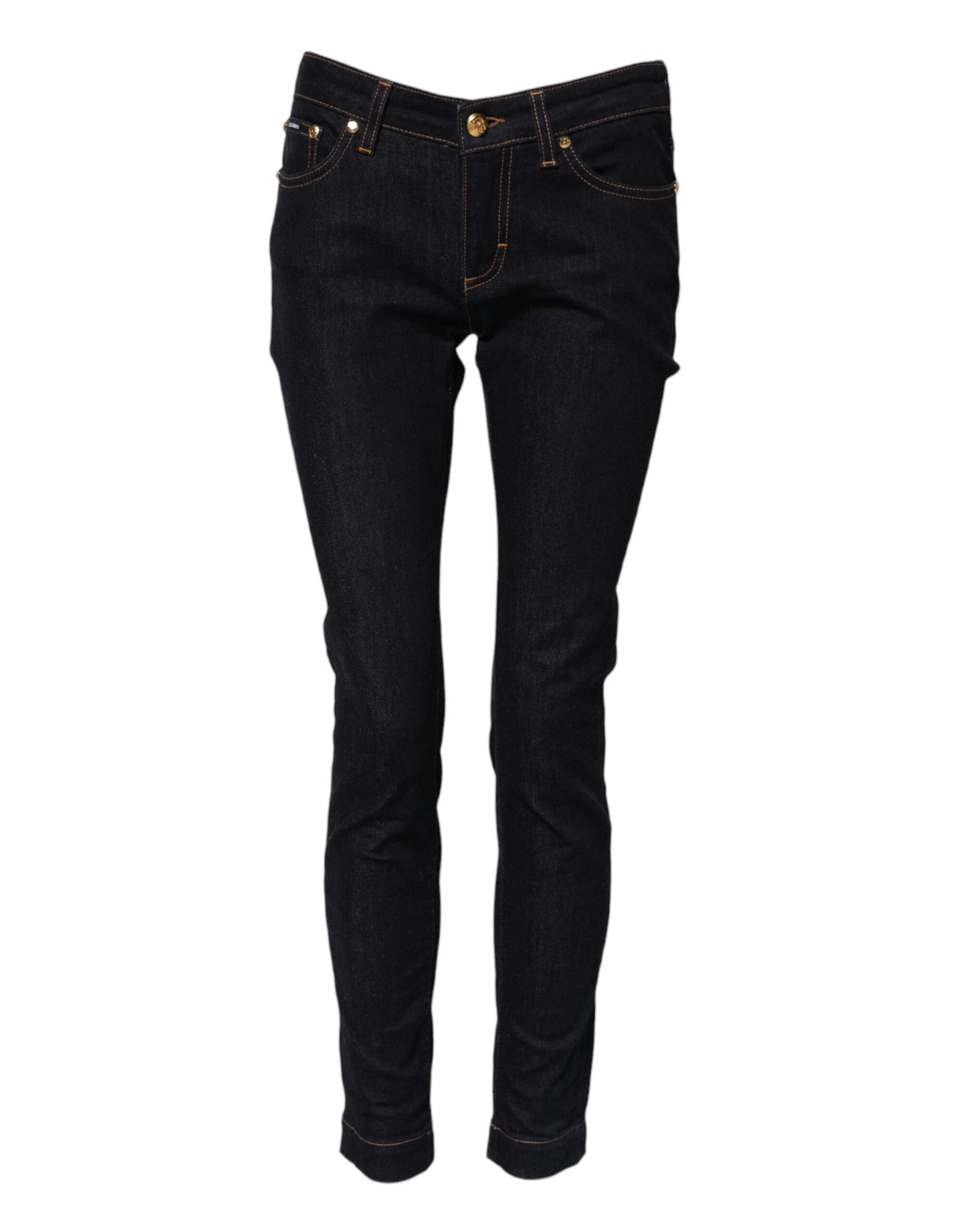 Dolce &amp; Gabbana Blue Cotton PRETTY LowWaist Skinny Denim Jeans 