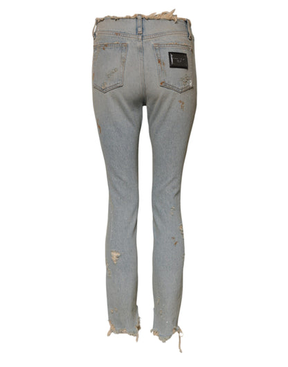 Dolce &amp; Gabbana Light Blue High Waist Skinny Denim Jeans 