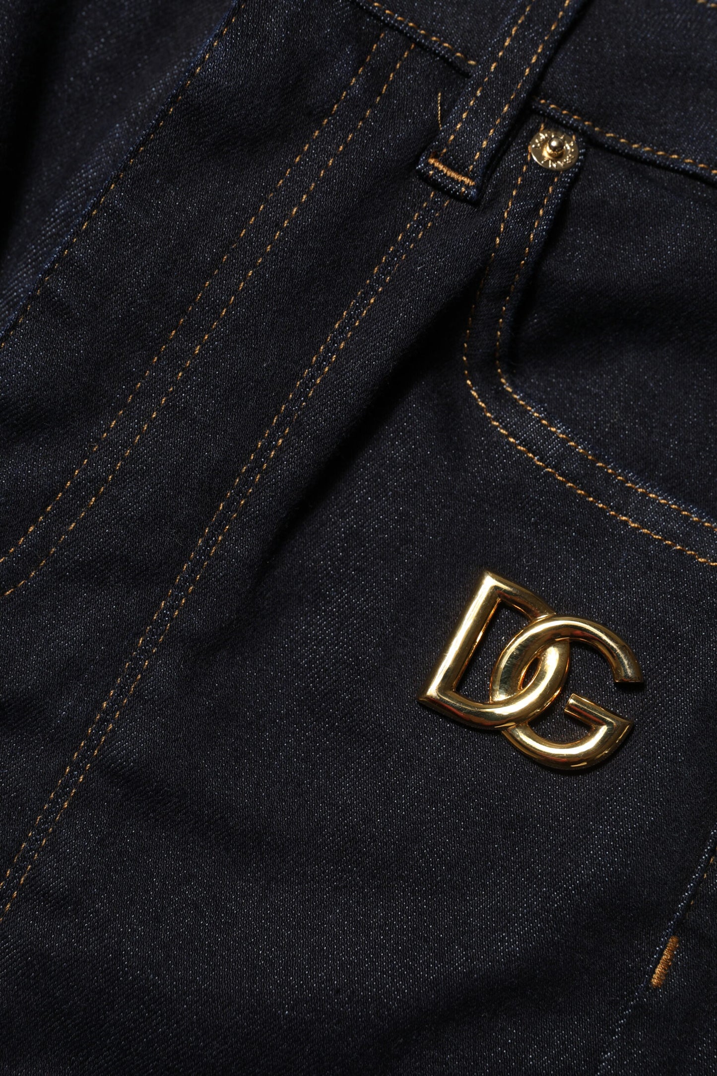 Dolce &amp; Gabbana Blue Cotton High Waist Skinny Denim Jeans 