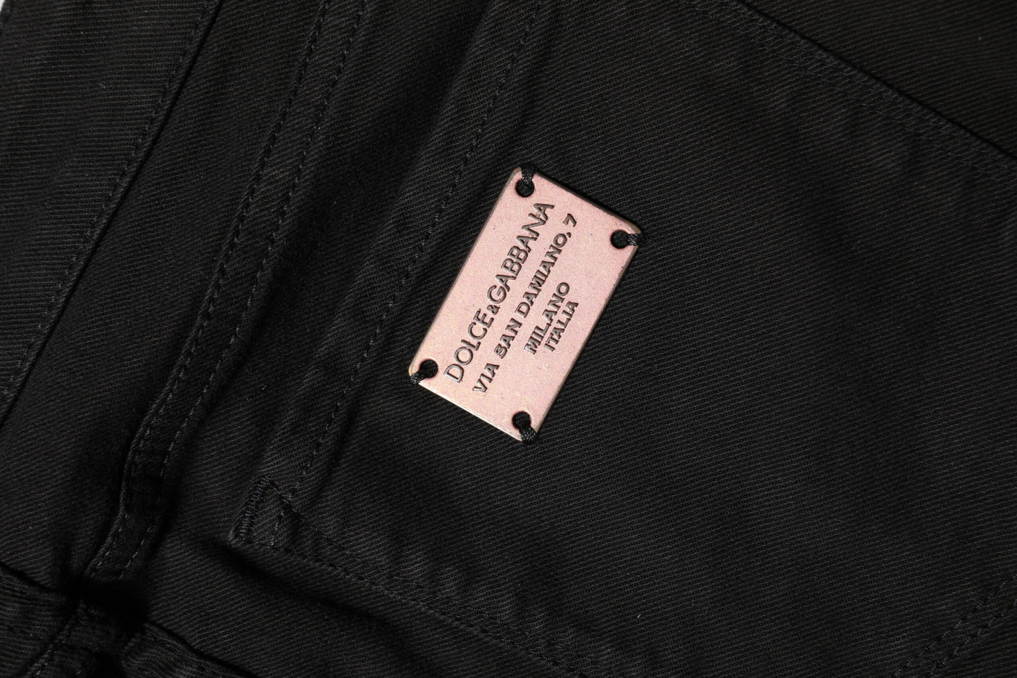 Dolce &amp; Gabbana Black Cotton Skinny Mid Waist Denim Jeans