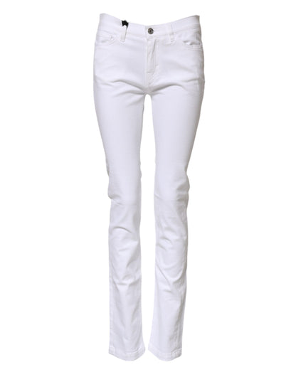 Dolce &amp; Gabbana White GRACE Mid Waisted Skinny Denim Jeans 