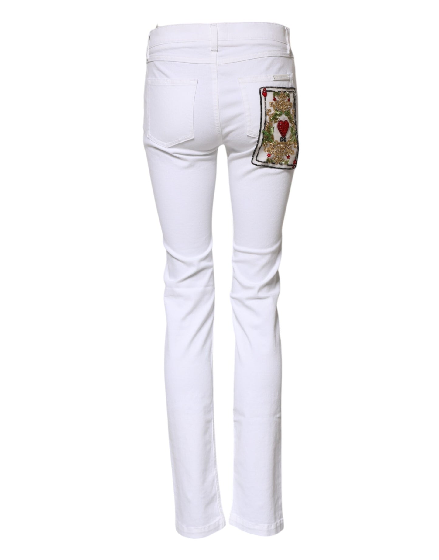 Dolce &amp; Gabbana White GRACE Mid Waisted Skinny Denim Jeans 