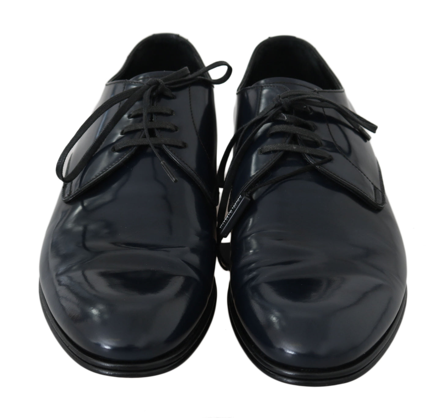 Dolce &amp; Gabbana Elegantes zapatos de vestir Derby de cuero azul oscuro