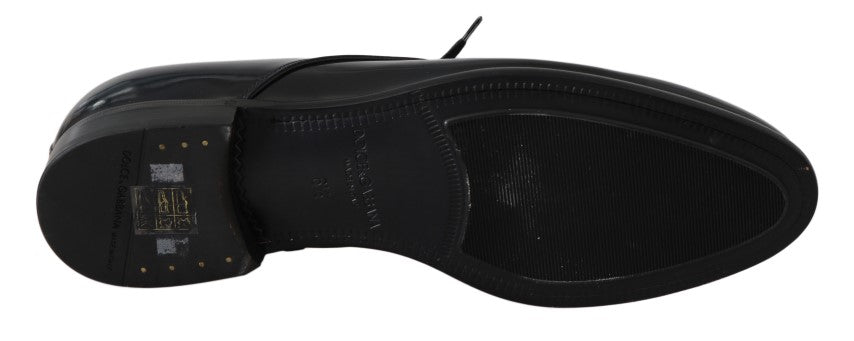 Dolce &amp; Gabbana Elegantes zapatos Derby de cuero azul oscuro