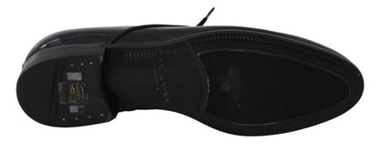 Dolce &amp; Gabbana Elegantes zapatos Derby de cuero azul oscuro