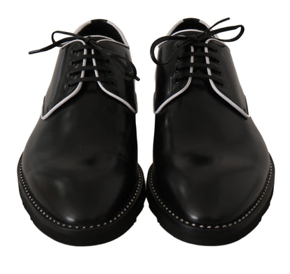 Dolce &amp; Gabbana Elegantes zapatos de vestir Derby de cuero negro
