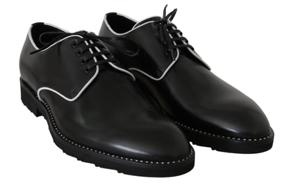 Dolce &amp; Gabbana Elegantes zapatos de vestir Derby de cuero negro