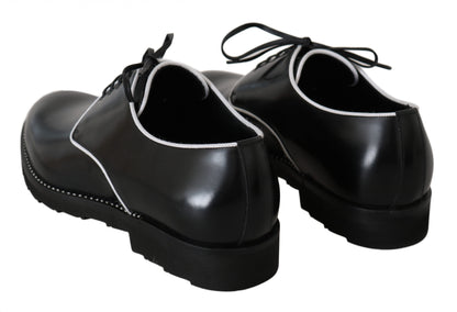 Dolce &amp; Gabbana Elegantes zapatos de vestir Derby de cuero negro